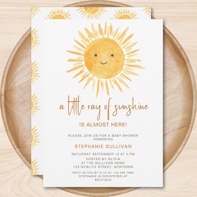 Invitation Little Ray of Sunshine Boho Baby shower (Créateur téléchargé)