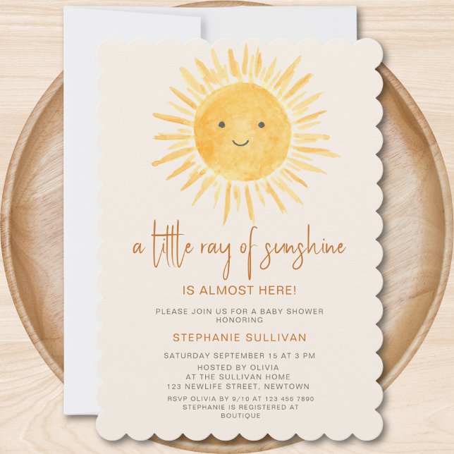 Invitation Little Ray of Sunshine Boho Baby shower (Créateur téléchargé)