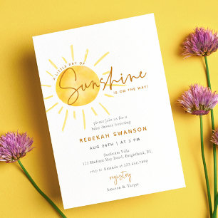 Invitation Little Ray of Sunshine Boho Baby shower