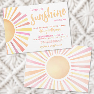Invitation Little Ray Of Sunshine Boho Baby shower
