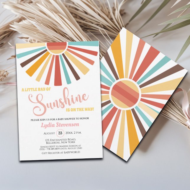 Invitation Little Ray Of Sunshine Boho Baby shower (Créateur téléchargé)