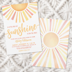 Invitation Little Ray Of Sunshine Boho Baby shower