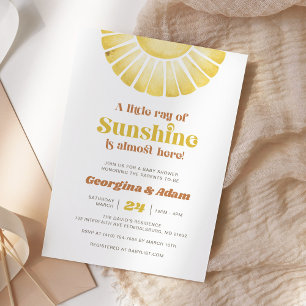 Invitation Little Ray of Sunshine Boho Baby shower neutre