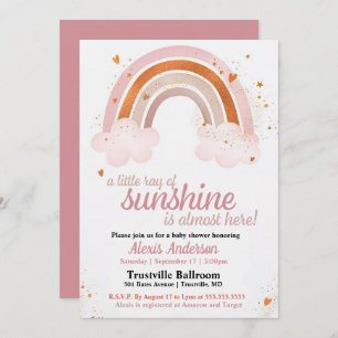 Invitation Little Ray of Sunshine Rainbow Baby shower