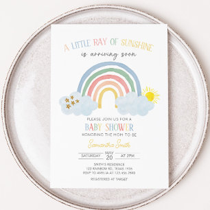 Invitation Little Ray of Sunshine Rainbow Baby shower