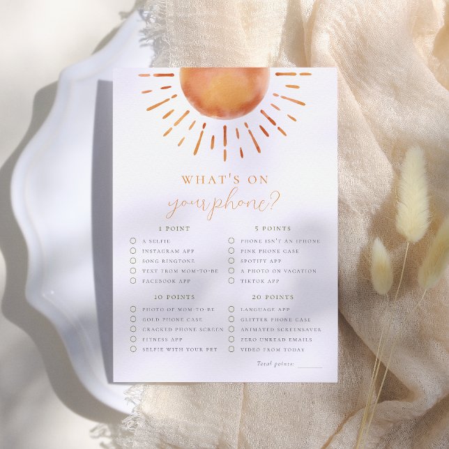 Invitation Little Ray of Sunshine What's On Your Phone Game (Créateur téléchargé)