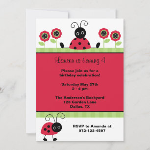 Invitation Little Red Ladybugs