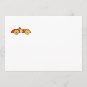 Invitation Little Red Roadster Racing Voiture Enfant 1er anni