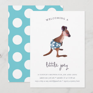 Invitation Little Roo dans aqua (texte personnalisé)