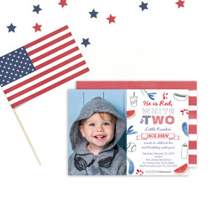 Invitation Little Rookie Baseball 2e Anniversaire Patriotique