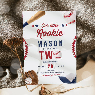 Invitation Little Rookie Baseball 2e fête d'anniversaire