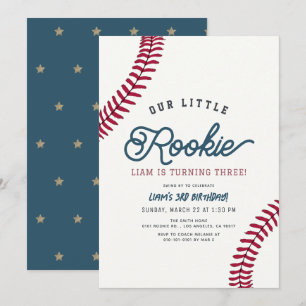 Invitation Little Rookie Baseball Boy Anniversaire