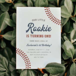 Invitation Little Rookie Baseball Boys 1ère fête d'anniversai