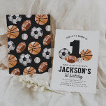 Invitation Little Rookie Sports 1er anniversaire<br><div class="desc">Invitations amis et famille à la fête d'anniversaire de votre enfant avec cette invitation sportive à thème.</div>
