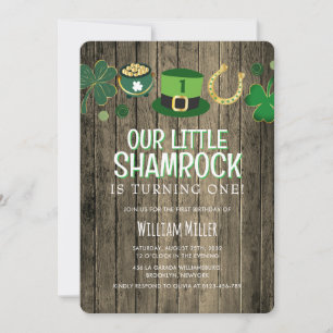Invitation Little Shamrock St Patrick's Day Anniversaire rust