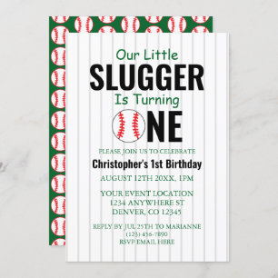 Invitation Little Slugger Baseball 1er anniversaire