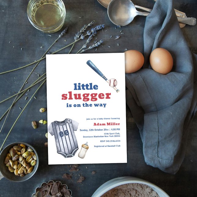 Invitation Little Slugger Baseball Shirt Bottle Baby Shower (Little Slugger Baseball Shirt Bottle Baby Shower Invitation)