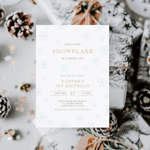 Invitation Little Snowflake 1er anniversaire Genre Neutre