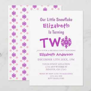 Invitation Little Snowflake 2e anniversaire