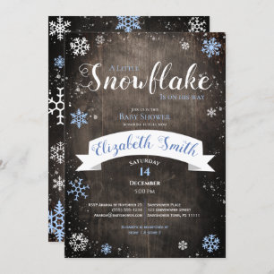 Invitation Little snowflake baby boy shower