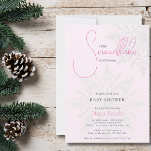 Invitation Little Snowflake est sur le Baby shower rose Way