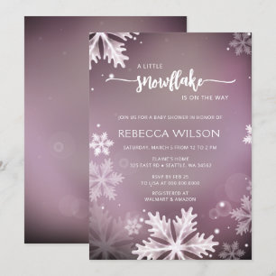 Invitation Little Snowflake est sur le chemin Baby shower fil