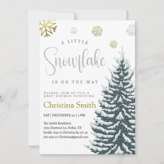 Invitation Little Snowflake Winter Wonderland Baby shower