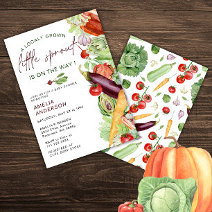 Invitation Little Sprout Est Sur Le Chemin Baby shower Aquare