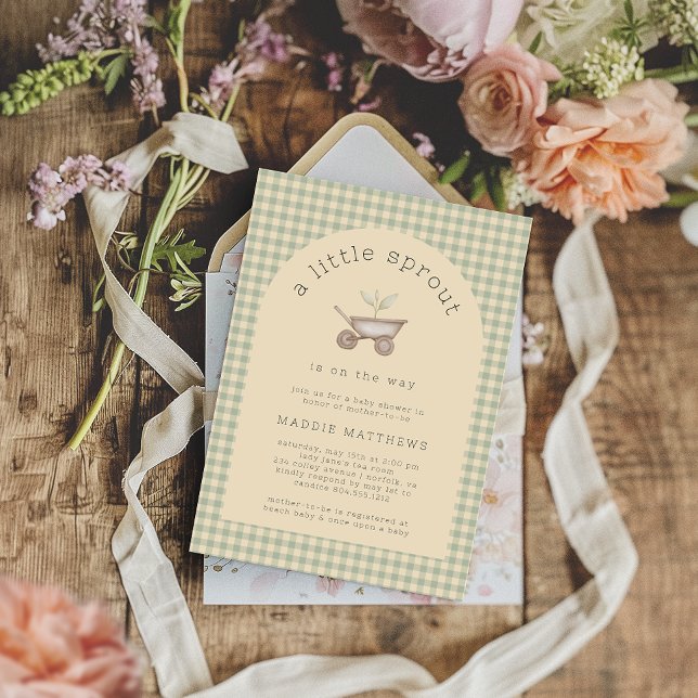 Invitation Little Sprout se trouve sur le Baby shower Way (Little Sprout Baby Shower Invitation)