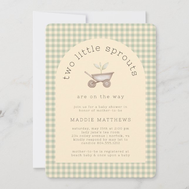 Invitation Little Sprout se trouve sur le Baby shower Way (Devant)
