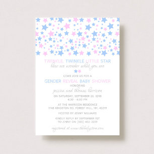Invitation Little Star Gender Reveal Party ! Baby shower