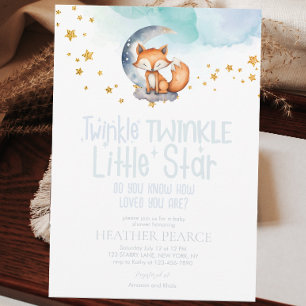 Invitation Little Star Woodland Fox Baby shower
