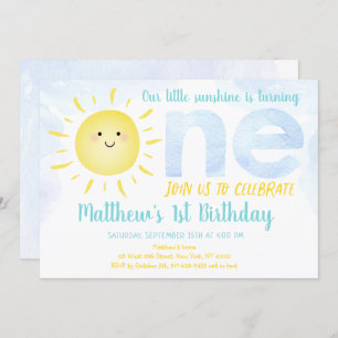 Invitation Little Sunshine Boy Premier anniversaire