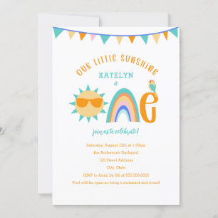 Invitation Little Sunshine est un premier anniversaire