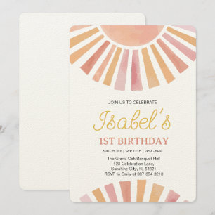 Invitation Little Sunshine Premier anniversaire, Sunshine 1er