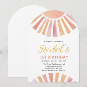 Invitation Little Sunshine Premier anniversaire, Sunshine 1er