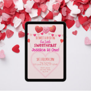 Invitation Little Sweetheart a un an, 1er anniversaire de Hea