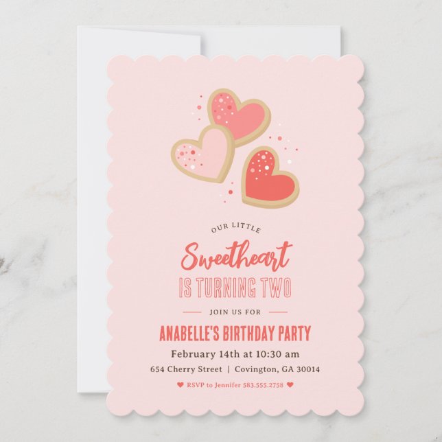 Invitation Little Sweetheart Anniversaire de enfant Party (Devant)