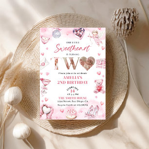 Invitation Little Sweetheart Valentine 2e anniversaire Photo