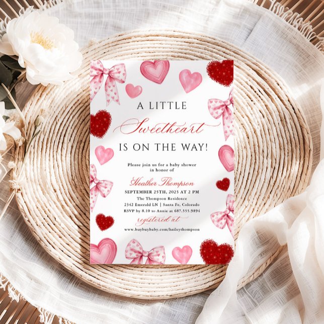 Invitation Little Sweetheart Valentines Day Baby Shower (Créateur téléchargé)