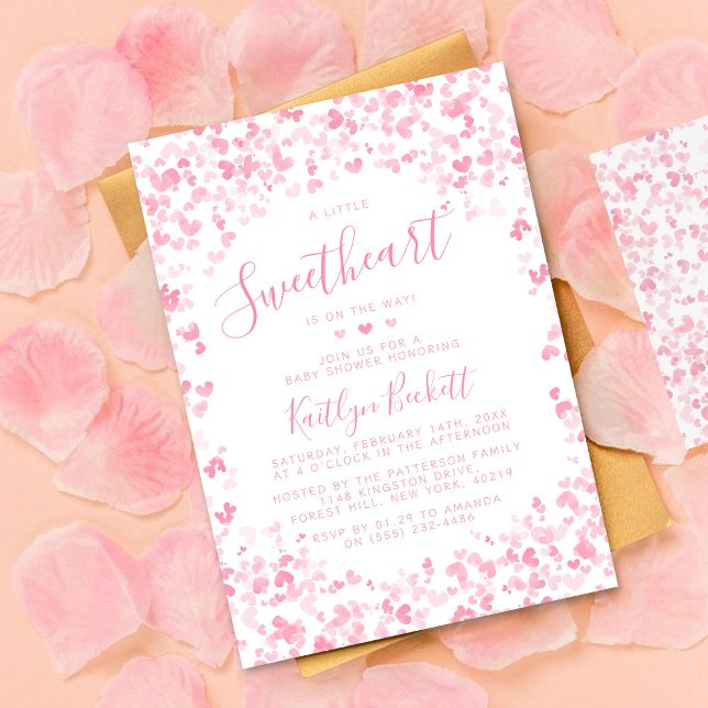 Invitation Little Sweetheart Valentine's Day Baby Shower (Créateur téléchargé)