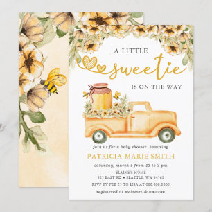 Invitation Little Sweetie Est Sur Le Chemin Baby shower Honey