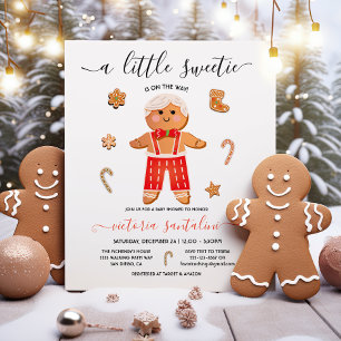 Invitation Little Sweetie Gingerbread Baby shower garçon