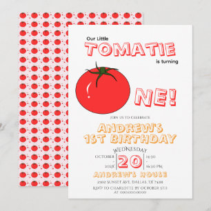 Invitation Little Tomatie Fait Son Premier Anniversaire Cute 
