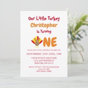 Invitation Little Turkey 1er anniversaire