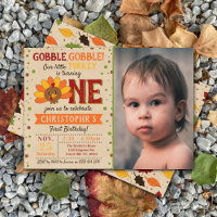 Little Turkey Fall Thanksgiving 1er Birthday Photo