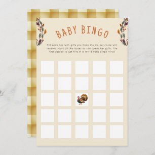 Invitation Little Turkey Thanksgiving Fall Baby Bingo