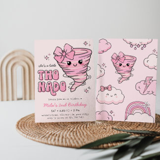 Invitation Little Twonado Pink Tornado 2e anniversaire