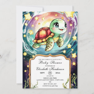 Invitation Little Under the Sea Turtle Baby shower