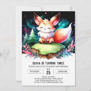 Invitation Little Whimsy Fox Anniversaire numérique